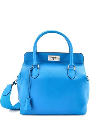 Hermès Toolbox Bag Evercolor 26 satchel - women - Calf Leather/Leather - One Size - Blue