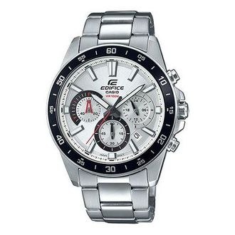 Casio EDIFICE Water-Proof BlackFrame Mens Chains Black Waterproof Mens Silver Analog EFV-570D-7A