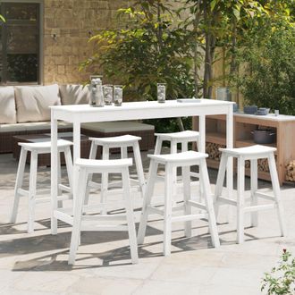 Berkfield Home Bar Stools 9 pcs White HDPE