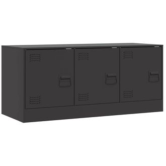 Berkfield Home TV Cabinet Black 99x39x44 cm Steel | Size: 99 x 39 x 44 cm