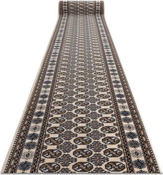 RugsX Rugsx - Runner Wool nain Rosette 6177 51033 beige / navy 100cm beige 100x400 cm