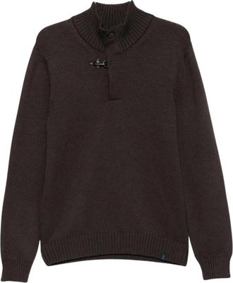 Fay Maglia Lupetto+Gancio F.5 - Heren - Coltruien - Bruin - XL - Wol - Truien & Vesten