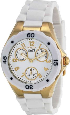 Invicta Angel Multi-Function White Sunray Dial White Silicone Ladies Watch 18796