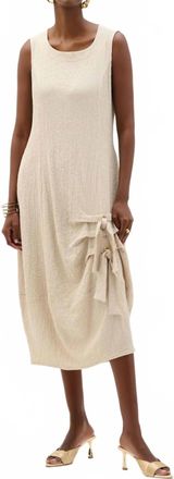 Joseph Ribkoff Ruched Sleeveless Midi Cocoon Dress In Moonstone