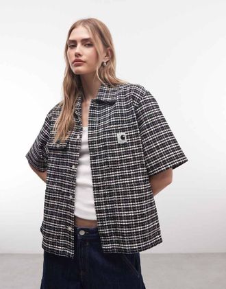 Carhartt Work in Progress Michigan - Camicia nera e bianca a quadri-Nero