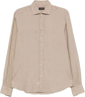 Dell'Oglio Camicia a maniche lunghe in lino - Toni neutri