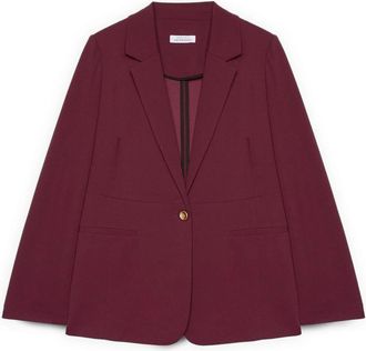 Fiorella Rubino Gedekonstrueerde Blazer in Stretchstof - Dames - Blazers - Rood - 6XL - Leer - Jassen
