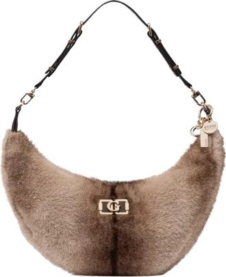 Guess Mavis Schoudertas - Dames - Schoudertassen - Bruin - ONE Size - Katoen - Tassen