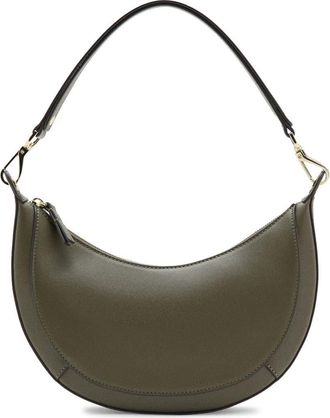 Mango Oval Faux Leather Shoulder Bag in Khaki Green at Nordstrom