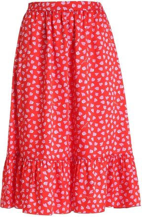 Marc Jacobs The Ruffle Skirt - Dames - Midirokken - Rood - 2XS - Polyester - Rokken