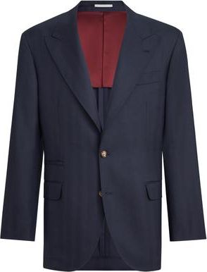 Brunello Cucinelli Chevron blazer in Navy Blue at Nordstrom, Size 52 It