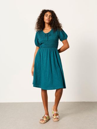 Fat Face FatFace Nora Teal Blue Petite Jersey Dress
