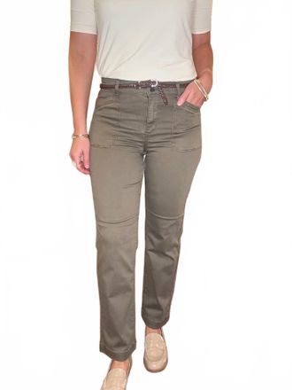 FDJ Womens Christina Straight Leg Pants In Olive