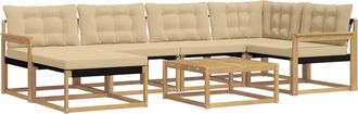 vidaXL Conjunto De Sof&aacute;s De Exterior 7 Uds. Y Beige Vidaxl