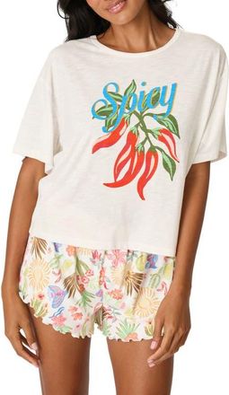 PJ Salvage Feelin Prickly Pajama Top in Ivory at Nordstrom, Size X-Small