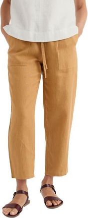 Seasalt Cornwall Sholl Drawstring Tapered Organic Cotton Twill Pants in Dark Sienna at Nordstrom, Size 12