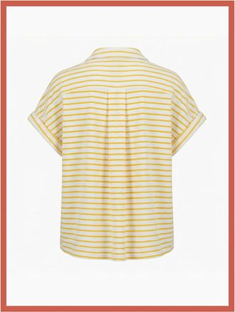 Nooki Design Womens Caspian Towelling Stripe Blouse - Yellow - White - Size: 10/8