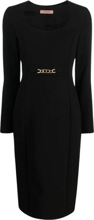 Twinset Zwarte Jurk voor Dames Aw 23 - Dames - Casual kleedjes - Zwart - S - Kleedjes