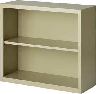 Lorell Fortress Series Bookcase - 34.5 x 13 x 30 - 2 x Shelf(ves) - Putty - Powder Coated - Steel - Recycled