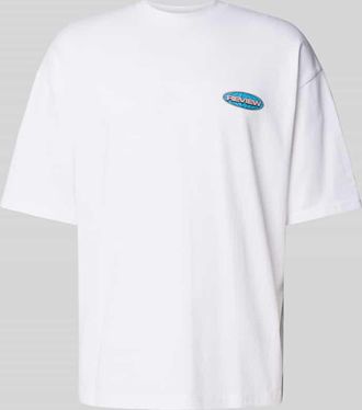 Review Oversized T-Shirt mit Label-Print in Weiss, Gr&ouml;&szlig;e M