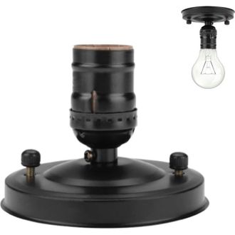 OEM Portal&aacute;mparas De Techo E26 E27, Base De Portal&aacute;mparas De Pared Vintage, Juego De Bombillas Decorativas, Portal&aacute;mparas Para L&aacute;mpara Colgante, Negro