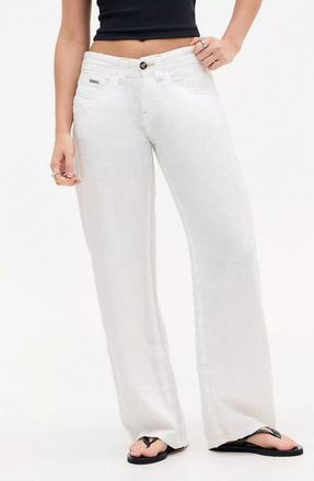 BDG Kayla Linen & Cotton Five-Pocket Pants in White at Nordstrom, Size X-Small