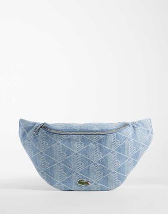 Lacoste Marsupio blu con monogramma