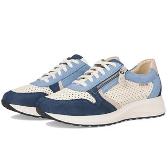 Mephisto Womens Mephisto Kim Perf Sneakers Jeans Blue Velvet Leather Shoes ZOGG2372