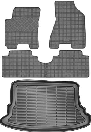 OEM Juego De Alfombrillas De Goma Para Coche Y Alfombrilla Para Maletero Para Kia Sportage Ii Suv (2004-2010)