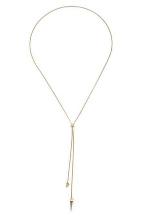 AllSaints Spike Lariat Necklace in Shiny Gold at Nordstrom