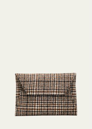 Brunello Cucinelli Duo Check Alpaca-Wool Clutch Bag