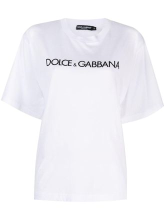 Dolce & Gabbana T-shirt DNA in cotone con stampa logo - Bianco