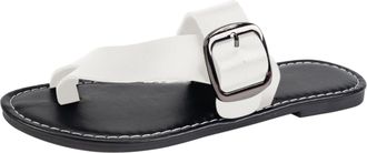 Generic S. Womens Shoes 8 Slippers for Women Flat Toe Square Buckle Slippers Round Breathable Sandals Lightweight Slippers for Home Outdoor Wear Women Shoes 4