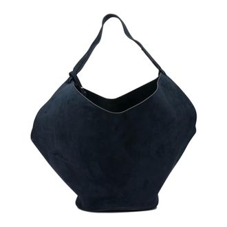 Khaite Tassen, Dames, Blauw, ONE Size, Leer, Lotus Tote