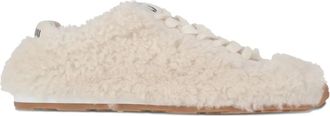 Miu Miu shearling lace-up sneakers - Neutrals