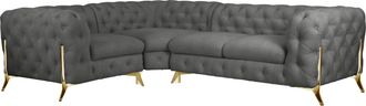 HOME AFFAIRE Chesterfield-Sofa »Amaury L-Form« moderne Chersterfield-Optik, Breite 262 cm, Fussfarbe wählbar