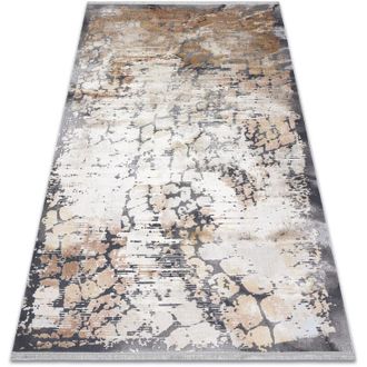 RugsX Alfombra Luce 74 Moderna Pavimentaci&oacute;n Ladrillo Vintage - Structural Gris / Mostaza Beige 173x270 Cm