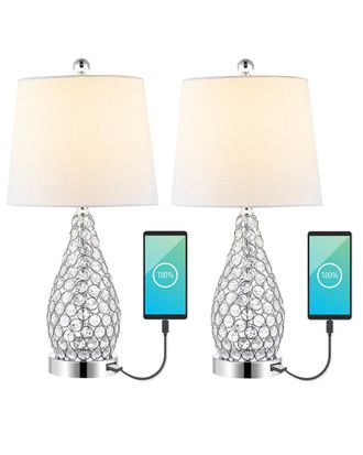 Jonathan Y Designs Jonathan Y Lily 22In Midcentury Modern Iron Led Table Lamp With Usb Charging Port Set Of 2
