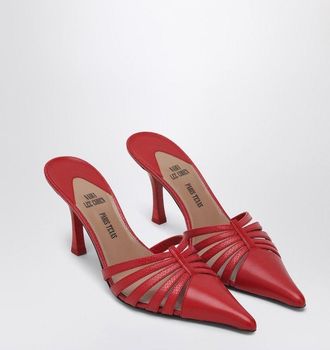 PARIS TEXAS Womens Red Leather Mule Nadia - Size EU 40