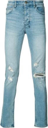 Ksubi Klassieke Blauwe Broek met Knoopsluiting - Heren - Slim Fit Jeans - Blauw - W31 - Jeans