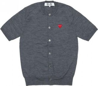 Comme Des Gar&ccedil;ons Red Heart Patch Shoulder-sleeve Cardigan Ax