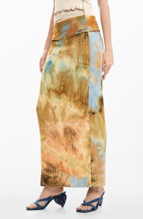 Desigual Abstract Print Midi Skirt in Off White at Nordstrom, Size X-Small