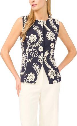 Ted Baker Hailee Embroidered Cotton Vest in Emerald Berry at Nordstrom, Size 6