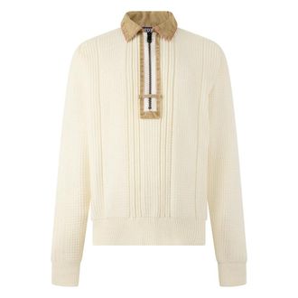 Diesel Round-neck Knitwear, male, Beige, Size: XL Polo-collar Sweater
