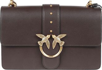 Pinko Love One Classic Leather Shoulder Bag
