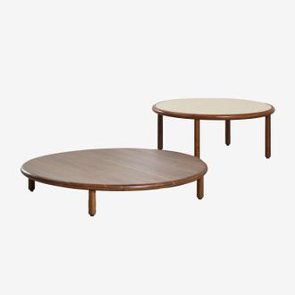 Sklum Sklum - Set De 2 Mesas De Centro Redondas En Madera De Acacia Olivia