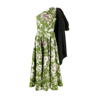 Erdem One-Shoulder Midi Dress - female - Erdem - Midi Dresses - Green - XS - Dresses