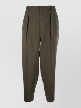 Cellar Door tailored trousers pleated front button detail