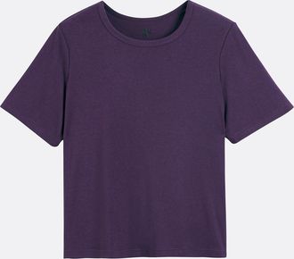 La Redoute Collections T-shirt met ronde hals en korte mouwen