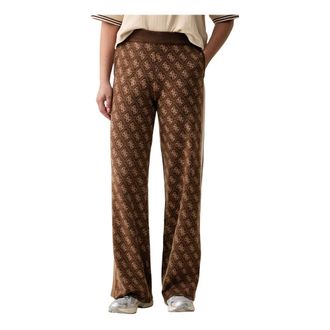 Guess Aneira Wide-leg joggingbroek - Dames - Broeken - Bruin - Maat: XS Wol
